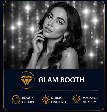 Glam Photo Booth setup styled for a Delaware event