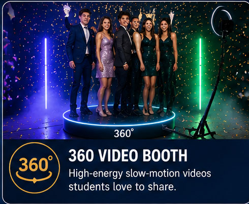 360 Video Booth setup styled for a Delaware event
