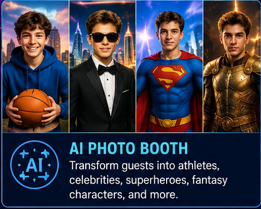 AI Photo Booth setup styled for a Delaware event