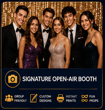 Signature Open-Air Booth setup styled for a Delaware event